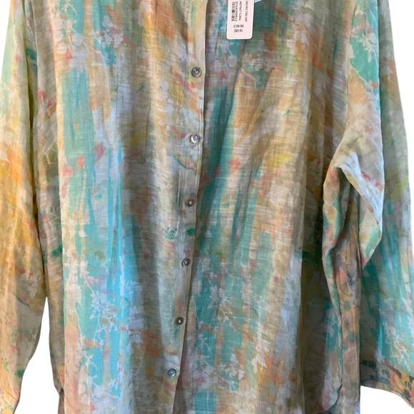 Soft Surroundings Ensoonce Abstract Floral Tunic Shirt 1X - Picture 3 of 8